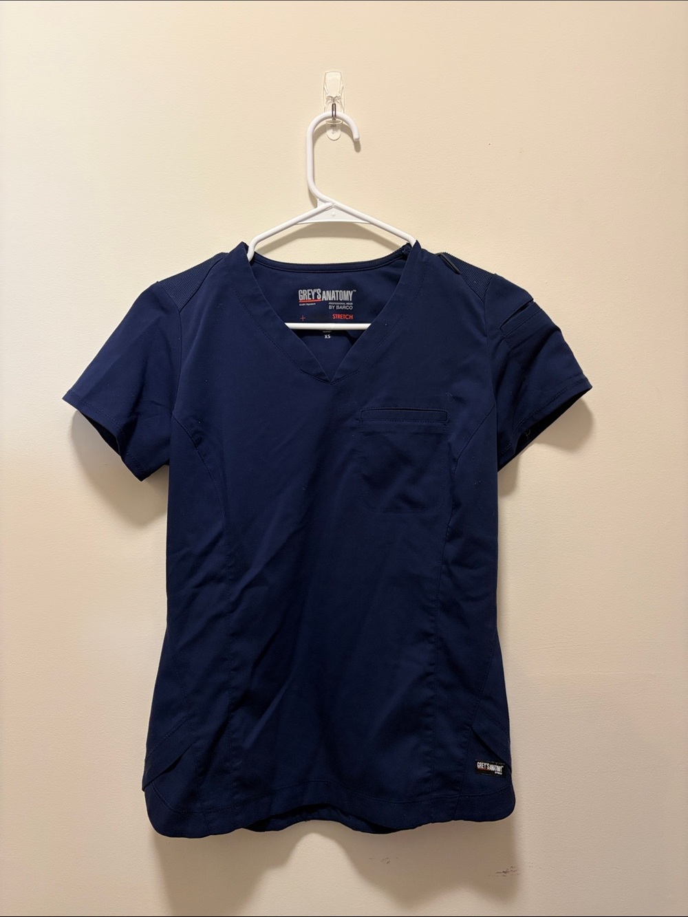 Grey's Anatomy Navy Short Sleeve V-Neck Scrub Top